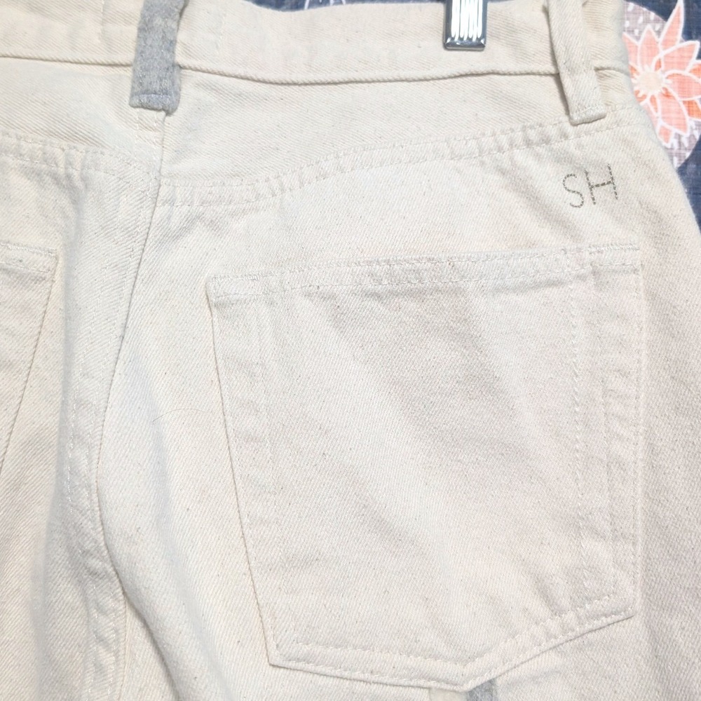 Still Here Cotton Childhood High-Rise Straight-Leg Jeans Cream Ecru 29 - Picture 10 of 13